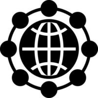 solid icon for global network vector