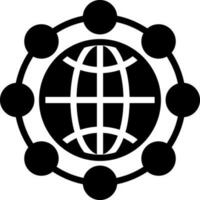 solid icon for global network vector