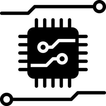 sólido icono para chip vector