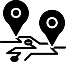 sólido icono para GPS vector