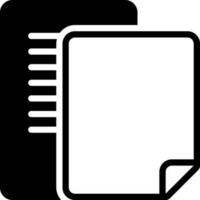 solid icon for document vector