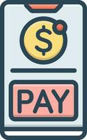 color icon for mobile payment vector