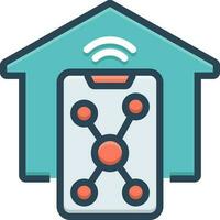 color icon for smart home vector