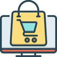 color icon for online shopping vector