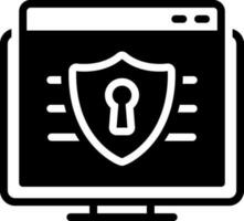 solid icon for web security vector