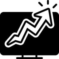 solid icon for growth traffic vector