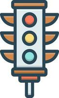 color icon for traffic light vector