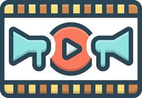 color icono para vídeo márketing vector