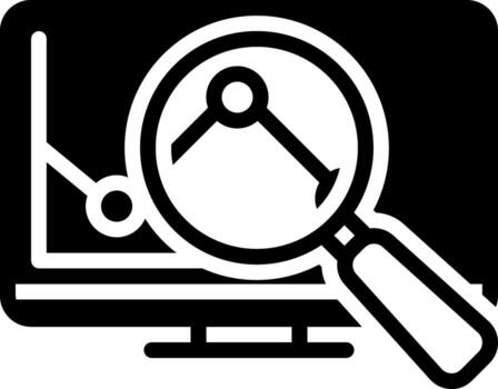 sólido icono para investigación vector