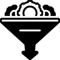 solid icon for funnel vector