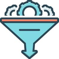 color icon for funnel vector