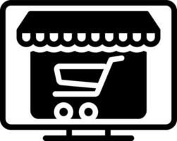 sólido icono para en línea compras vector