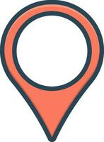 color icon for location mark vector