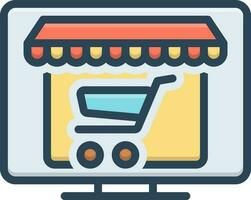 color icon for online shopping vector