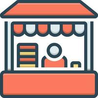 color icon for retail place vector