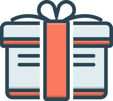 color icon for gift vector