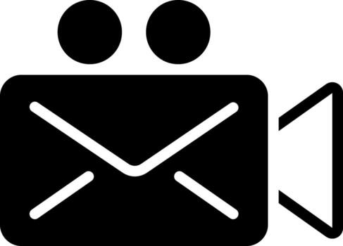 solid icon for video message vector