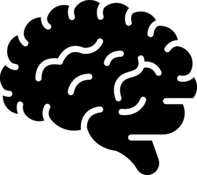 solid icon for human brain vector