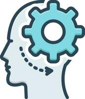 color icon for brain process vector