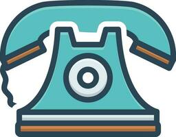 color icon for telephone vector