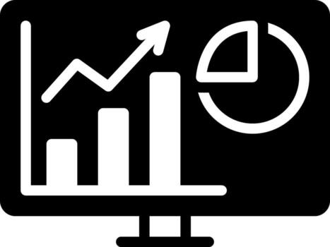 solid icon for analytics vector