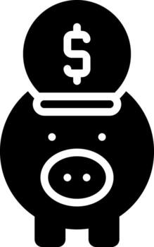 sólido icono para bancario vector