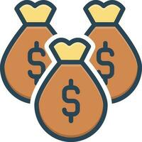 color icon for money bag vector