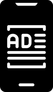 sólido icono para teléfono inteligente vector