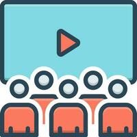 color icon for cinema theatre vector