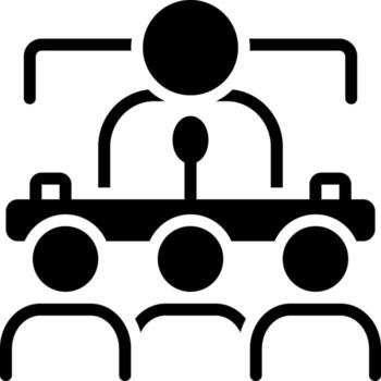 sólido icono para conferencia vector