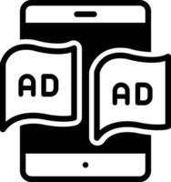 solid icon for tablet ad vector