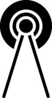 solid icon for antenna vector