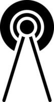 solid icon for antenna vector