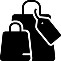 sólido icono para compras bolso vector