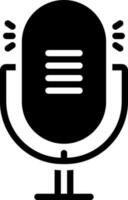 solid icon for microphone vector