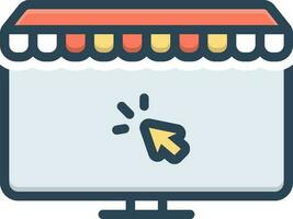 color icon for online shopping vector