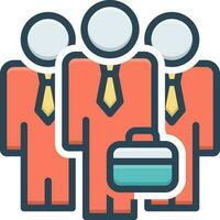 color icon for businessman team vector