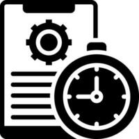 solid icon for time management vector