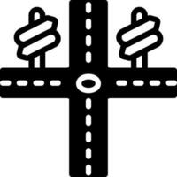 solid icon for crossroad vector