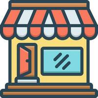color icon for market store vector