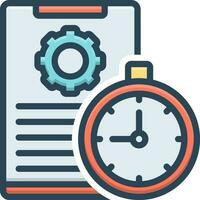 color icon for time management vector