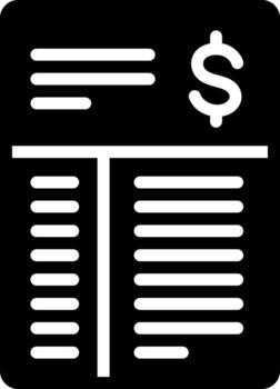 solid icon for bill vector