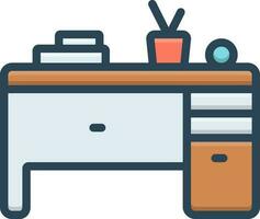 color icon for desk vector