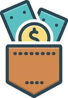 color icon for money vector