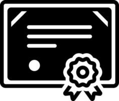 solid icon for certificate vector