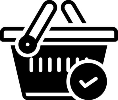 sólido icono para comprobado vector