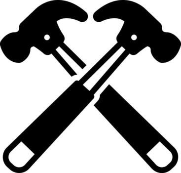 solid icon for hammer vector