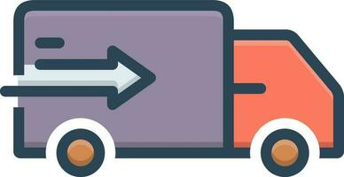 color icon for delivery truck vector