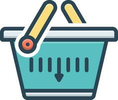 color icon for shopping basket vector