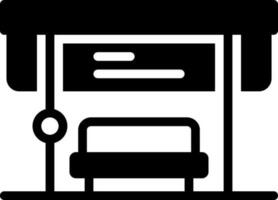 solid icon for bus stop vector